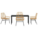 Have Spisebordssæt 5 pcs Brun polyrattan