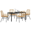 Have Spisebordssæt 5 pcs Brun polyrattan