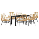Have Spisebordssæt 7 pcs Brun polyrattan