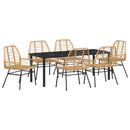 Have Spisebordssæt 7 pcs Brun polyrattan