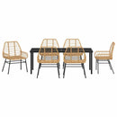 Have Spisebordssæt 7 pcs Brun polyrattan