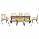 Have Spisebordssæt 9 pcs Brun polyrattan