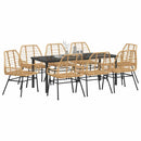 Have Spisebordssæt 9 pcs Brun polyrattan
