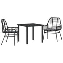 Have Spisebordssæt 3 pcs Sort polyrattan