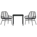 Have Spisebordssæt 3 pcs Sort polyrattan
