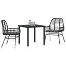 Have Spisebordssæt 3 pcs Sort polyrattan