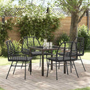 Have Spisebordssæt 5 pcs Sort polyrattan