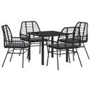 Have Spisebordssæt 5 pcs Sort polyrattan