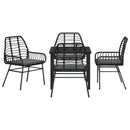 Have Spisebordssæt 5 pcs Sort polyrattan