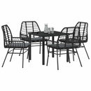 Have Spisebordssæt 5 pcs Sort polyrattan