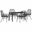 Have Spisebordssæt 5 pcs Sort polyrattan