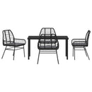 Have Spisebordssæt 5 pcs Sort polyrattan