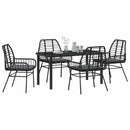 Have Spisebordssæt 5 pcs Sort polyrattan