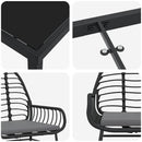 Have Spisebordssæt 5 pcs Sort polyrattan