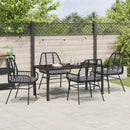Have Spisebordssæt 5 pcs Sort polyrattan