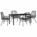 Have Spisebordssæt 5 pcs Sort polyrattan