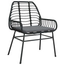 Have Spisebordssæt 5 pcs Sort polyrattan