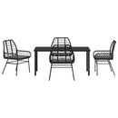 Have Spisebordssæt 5 pcs Sort polyrattan