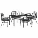 Have Spisebordssæt 5 pcs Sort polyrattan