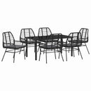 Have Spisebordssæt 7 pcs Sort polyrattan