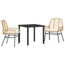 Have Spisebordssæt 3 pcs Brun polyrattan