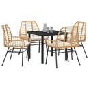 Have Spisebordssæt 5 pcs Brun polyrattan