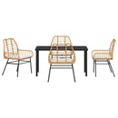 Have Spisebordssæt 5 pcs Brun polyrattan