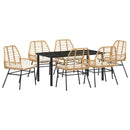 Have Spisebordssæt 7 pcs Brun polyrattan