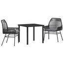 Have Spisebordssæt med pude 3 pcs Sort polyrattan