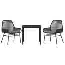 Have Spisebordssæt med pude 3 pcs Sort polyrattan