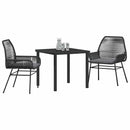 Have Spisebordssæt med pude 3 pcs Sort polyrattan