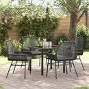 Have Spisebordssæt med pude 5 pcs Sort polyrattan