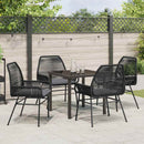 Have Spisebordssæt med pude 5 pcs Sort polyrattan