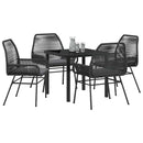 Have Spisebordssæt med pude 5 pcs Sort polyrattan
