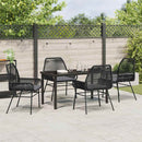 Have Spisebordssæt med pude 5 pcs Sort polyrattan