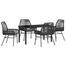 Have Spisebordssæt med pude 5 pcs Sort polyrattan