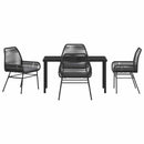 Have Spisebordssæt med pude 5 pcs Sort polyrattan