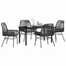 Have Spisebordssæt med pude 5 pcs Sort polyrattan