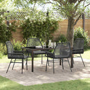 Have Spisebordssæt med pude 5 pcs Sort polyrattan
