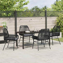 Have Spisebordssæt med pude 5 pcs Sort polyrattan