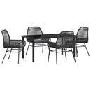 Have Spisebordssæt med pude 5 pcs Sort polyrattan