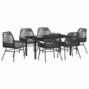Have Spisebordssæt med pude 7 pcs Sort polyrattan