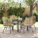 Have Spisebordssæt med pude 5 pcs Brun polyrattan