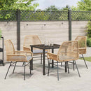 Have Spisebordssæt med pude 5 pcs Brun polyrattan