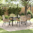 Have Spisebordssæt med pude 5 pcs Brun polyrattan