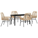 Have Spisebordssæt med pude 5 pcs Brun polyrattan