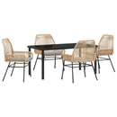 Have Spisebordssæt med pude 5 pcs Brun polyrattan