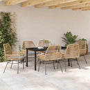 Have Spisebordssæt med pude 7 pcs Brun polyrattan
