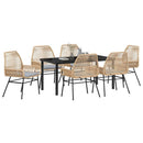 Have Spisebordssæt med pude 7 pcs Brun polyrattan