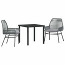 Have Spisebordssæt med pude 3 pcs Grå polyrattan